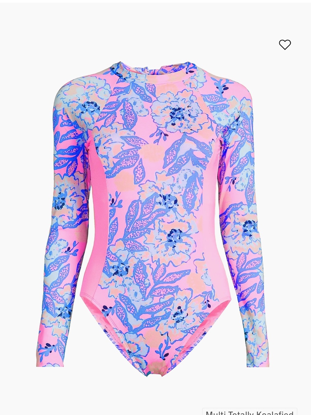 NEW LILLY PULITZER upf 50+ wynton rashguard one-piece swimsuit in totally koalaf